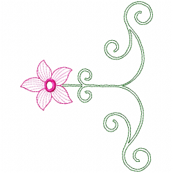 Flowers And Tree Embroidery Design 6